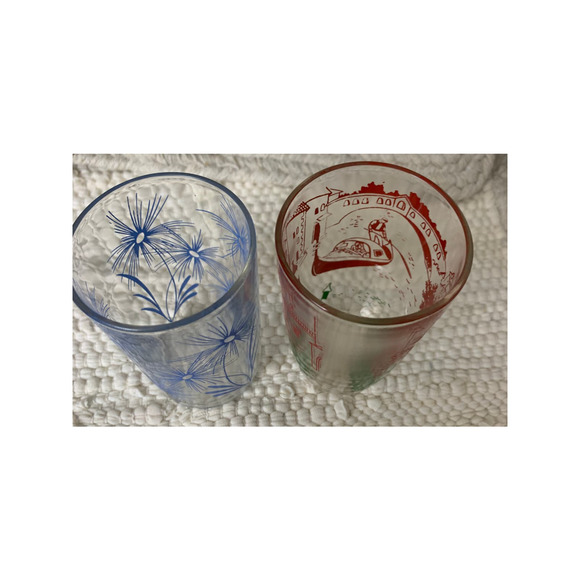 Vintage 60s mid century juice glasses tumbler 4oz set of 2 - Picture 11 of 13